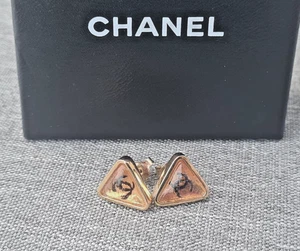 Pendientes triangulares Chanel vintage marca de coco - con caja original - Imagen 1 de 15