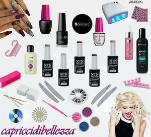 KIT Completo Semipermanente SoakOff 5 Smalti Gel Colorati con Lampada UV SILCARE - Foto 1 di 1
