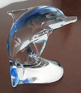 Figura de delfín de vidrio artístico Marcolin Suecia 5" - Imagen 1 de 7