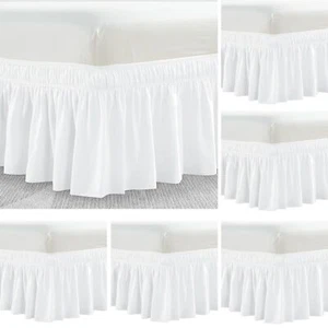 6 Pack White Bed Skirts for Twin/Full Size-Wrap Around Bed Skirts with Dust R... - Picture 1 of 9