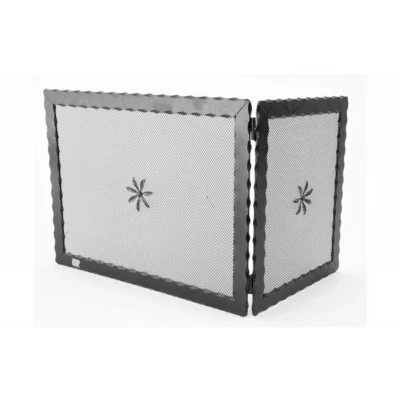 ARTERAMEFERRO Parascintille camino caminetto in ferro battuto ad angolo 50 cm x 30 cm h.38