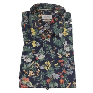 Eterna Herren Hemd kurzarm Comfort Fit bunt floral 2630 K17K 19 marine - Picture 1 of 3