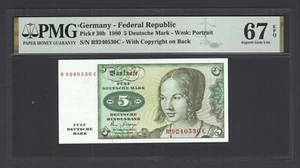 Germany- Federal Republic 5 Deutsche Mark 1980 P30b Uncirculated Grade 67 - Picture 1 of 2