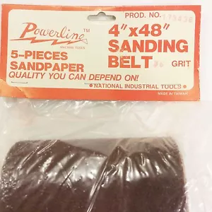 POWER LINE MACHINE TOOLS 4X48 inch SANDING BELT 36 GRIT, 5 PIECES - Picture 1 of 3