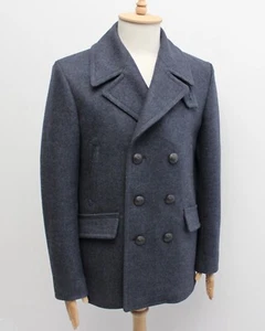 Men's GUCCI Wool Double Breasted Pea Coat Overcoat RARE Size 50 ~M made in ITALY - Picture 1 of 16