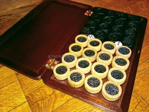 32 pz pedine di ricambio gioco da tavolo orientale backgammon chip in scatola tazza + dadi - Foto 1 di 12