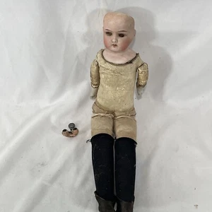 VINTAGE DOLL BISQUE PORCELAIN Schoenau & Hoffmeister GERMANY LEATHER BODY - Picture 1 of 8