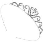 Crystal Tiara Crowns Bridal Princess Headbands (Silver)