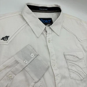 Men's Signature Roar Long Sleeve Button Up Shirt Size XL White Pockets - Picture 1 of 10