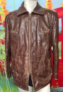 alte 30er Lederjacke Militär 40er Oldtimer Motorrad Flieger Vintage - Bild 1 von 16