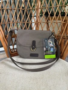 Travelon Anti-Theft Courier Saddle Crossbody Color: Dark Beige - Picture 1 of 4