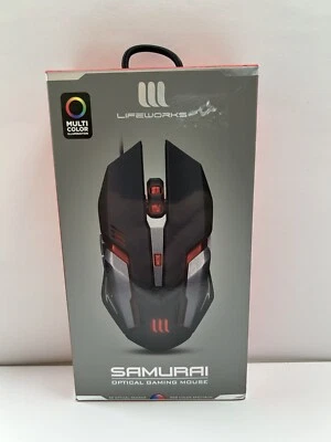 Lifeworks Samurai Optical Gaming Mouse Multi Color LW-BL-GM1000B New Sealed - Image 1 of 2