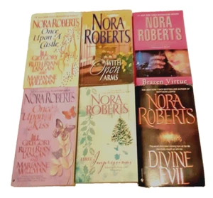 Lot of 6 Nora Roberts Romance Books Paperback Once Upon A Castle With Open Arms - Picture 1 of 3