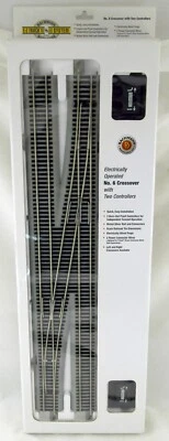 HO Scale #6 Remote Crossover Turnout w/2 Controllers - Right - Bachmann #44576 - Image 1 of 3
