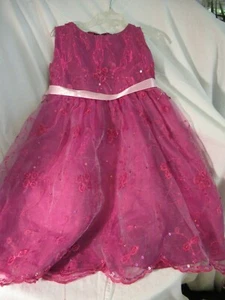 (L) Kids Fashion Size 2 Purple Floral Sequin Dress With Slip - Picture 1 of 6