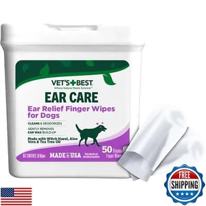 Vet's Best Ear Relief Finger Wipes, Ear Cleansing Finger Wipes for Dogs, Soot - Picture 1 of 5