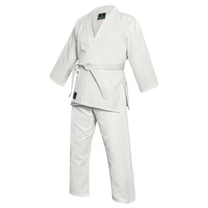 Karate Gi Kids Adults Lightweight White Black Uniform All Size With Free Belt - Picture 1 of 5