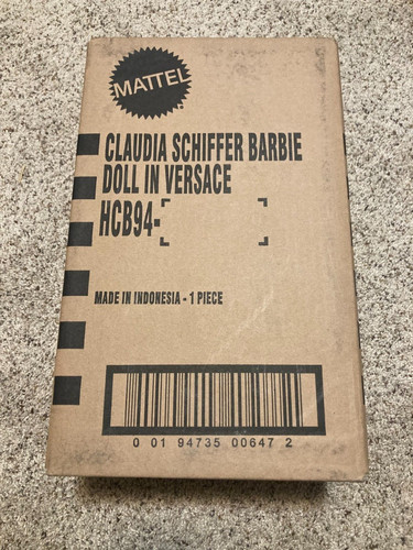 Barbie Signature Supermodel Claudia Schiffer bambola in abito Versace sigillata in fabbrica