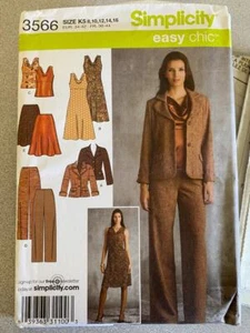 Vnt.Simplicity Sewing Pattern 3566 – Misses’ Petite Jacket, Pants, Skirt, Dress - Picture 1 of 1