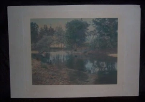 WALLACE NUTTING Signed "The live morning road" Hand Colored Photograph 1920 - Picture 1 of 4
