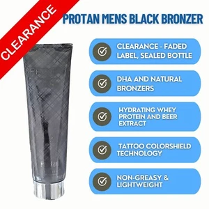 ProTan Mens Black Bronzer get Dark Tan Tanning Bed Lotion *FADED LABEL, SEALED - Picture 1 of 4