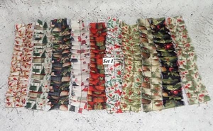 Menge 10 genähte Weihnachten Stoff Rüschen für Junk Journals Scrapbook Taschen - Bild 1 von 1