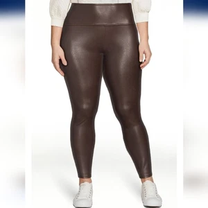Leggings Time and Tru Imitación Cuero Marrón XL 16/18 Brillante Moto Look Nuevos con Etiquetas - Imagen 1 de 7