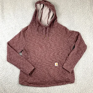 Carhartt Women’s Slightly Fitted Hoodie L Maroon Heather Pullover - Picture 1 of 9