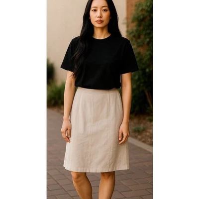 Falda recta de lino blanca forrada BLOOMINGDALE’S para dama talla 14 Foto 1 de 4