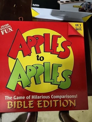 Apples To Apples Christian Bible Edition 2006 COMPLETO Juego de Cartas Escritura Usado Foto 1 de 4