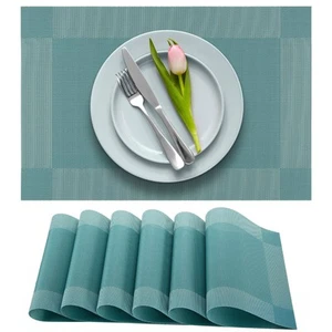 More Décor Dining Table Placemats, Washable Heat-Resistant PVC Vinyl Table Ma... - Picture 1 of 6