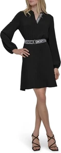 DKNY womens Balloon Sleeve Belted Fit & Flare Mini Dress - Picture 1 of 6
