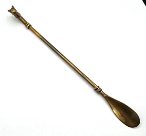 Solid Brass Horse Head Handle Shoe Horn 17in - Picture 1 of 7