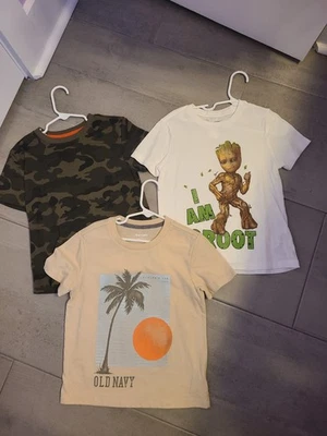 Old Navy Boys Size 5 Xs Bundle Of 3 Groot, Beach, Camo Shirts - Image 1 of 4