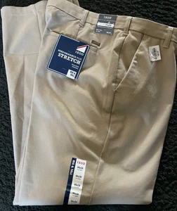 IZOD Khaki Hellbraun Anzughose Herren 44s34 Chino Freizeit Performance Stretch Big Tall - Bild 1 von 4