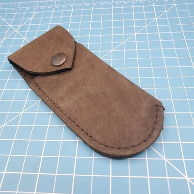 Funda de cuchillo de hoja plegable funda de cuero tostado al aceite negro bolsa de cinturón estuche 6,5"x5,75" Foto 1 de 4