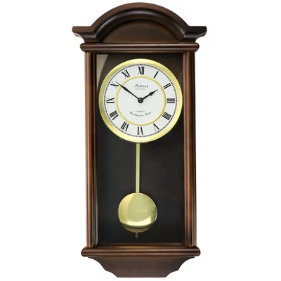 Bedford Clock Collection George 22In Chestnut Pendulum Wall - Image 1 of 4