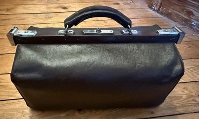 Arzttasche Arztkoffer Ledertasche Doktortasche Hebammen Tasche Koffer Arzt Antik - Bild 1 von 4