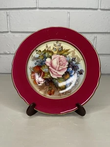 Vintage Aynsley Cabbage Rose Cake Side Plate Replacement Signed J A Bailey - Picture 1 of 11