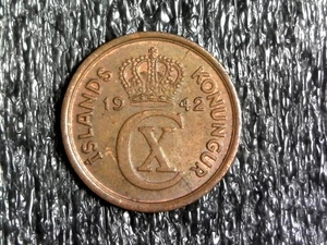 Moneda de 1 año extranjera Islandia 1942 KM#5,2 (z807) - Imagen 1 de 2