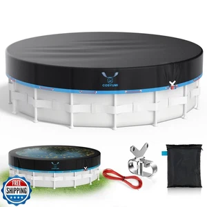 COSYUMI 14ft Round Cover for Swimming Pool, 420D Heavy Duty Oxford Fabric - U - Picture 1 of 5