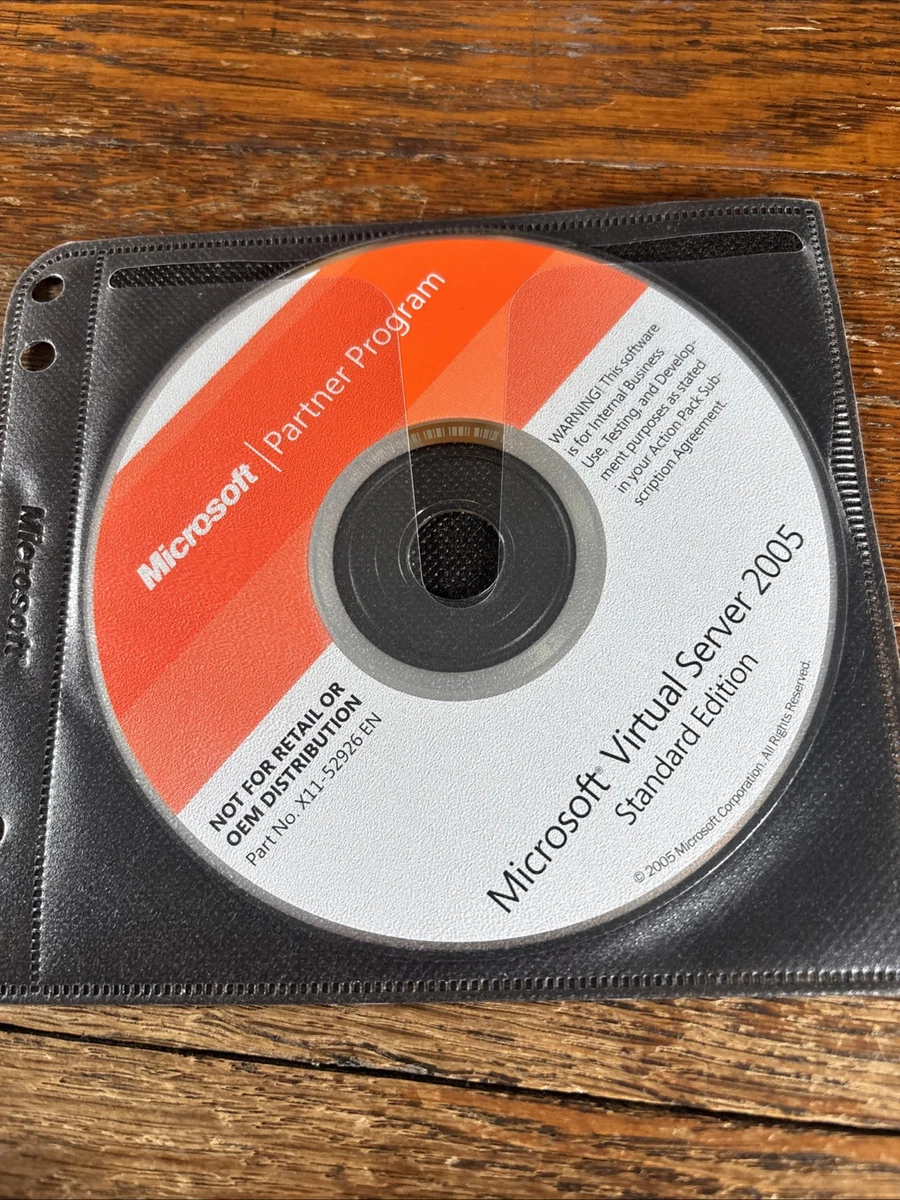 Microsoft Virtual Server 2005 Standard Edition CD X11-52926 2005