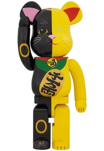 Bearbrick Be Rbrick Beckoning Cat Black Yellow 1000 Medicom Toy - Picture 1 of 3