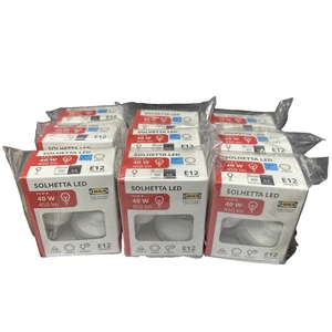 9 2-PACK Ikea SOLHETTA LED Bulb E12 450 Lumen 5000 K Globe Opal 3.3 W Ships Free - Picture 1 of 3