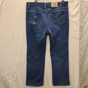 Vintage USA made Levi's Brown Tab Regular Fit Action Jeans 38x28 Blue denim - Picture 1 of 12