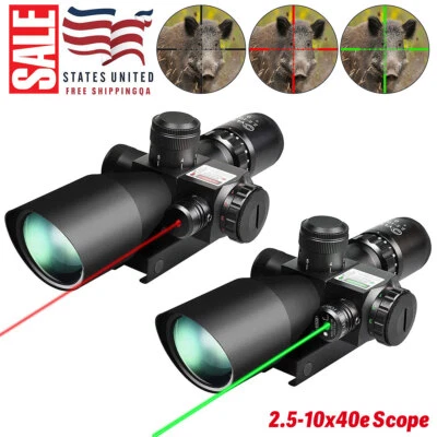 Escopo de rifle de caça tático 2.5-10x40e R&G iluminado retículo Mil Dot com laser - Imagem 1 de 4