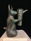 14"Old China Bronze Ware Dynasty Kneel Cattle Lucky Teapot