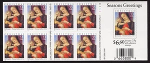 Scott #3355a 33¢ Madonna & Child (Vivarini) Booklet of 20 Stamps - MNH P#B1111 - Picture 1 of 2