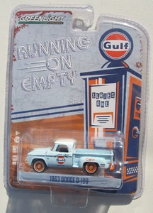 GREENLIGHT LÄUFT AUF LEER SERIE 1 GULF 1963 DODGE D-100 PICKUP BEDFORD PA - Bild 1 von 3