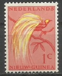 Netherlands New Guinea 1954 1c Yellow & Red,Lesser bird of paradise,MH(*) OG,#25 - Picture 1 of 2